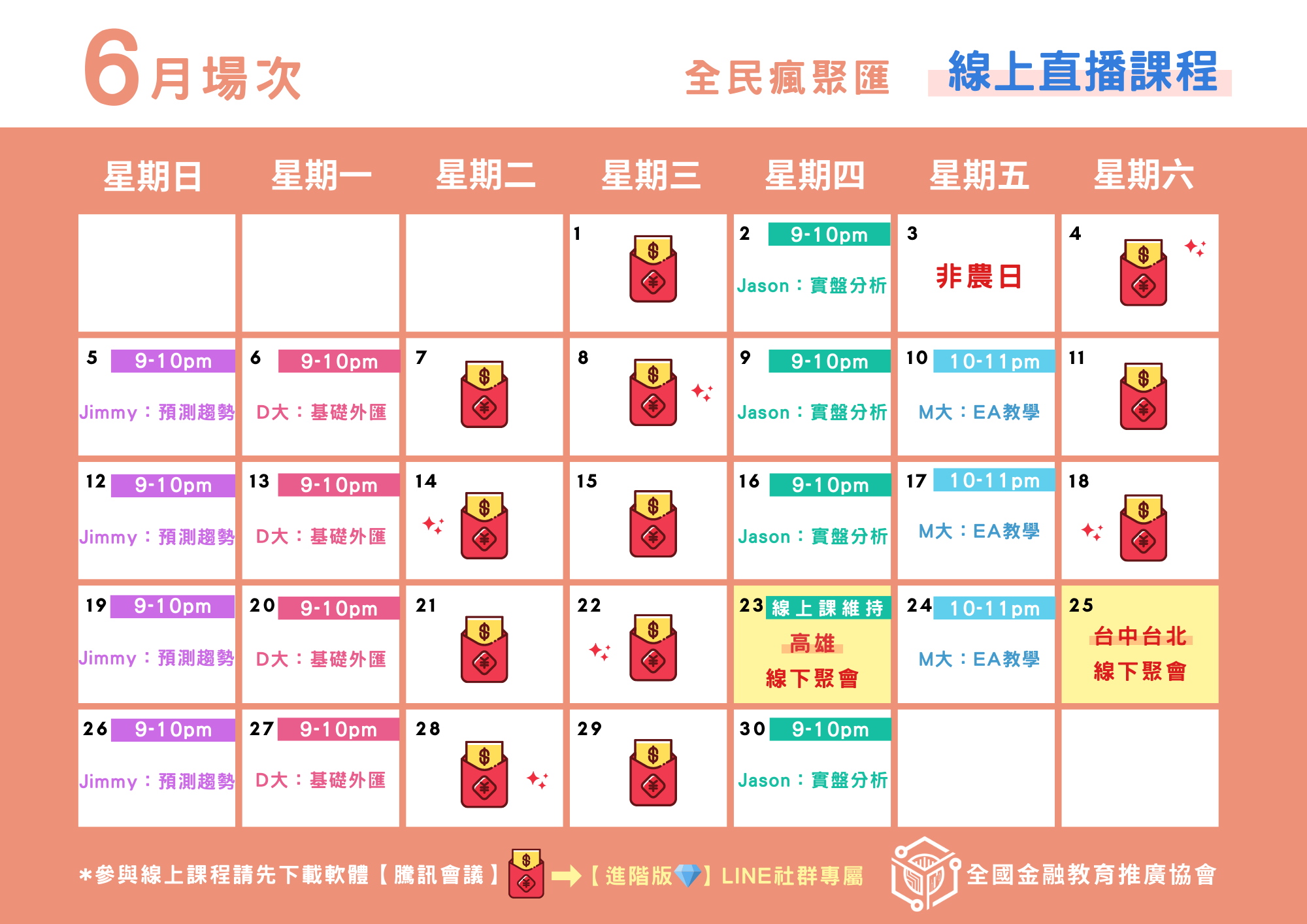 全民瘋聚匯】⭐️6月課程公告⭐️ | 全國金融教育推廣協會